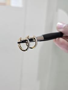 Pendientes de Aro con Diamantes Cultivados en Laboratorio de 0.20ct, Oro Amarillo Sólido de 14K, Aros Colgantes de Diamantes de 105mm, Joyería Minimalista para Uso Diario y Fiestas, Regalo - Product Image 2