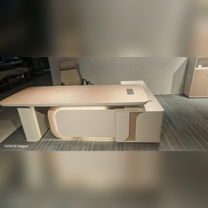 Poste de travail modulaire en HPL, base en contreplaqué E1, largeur 2100 mm, table de direction commerciale avec support en stratifié de qualité supérieure - Product Image 6