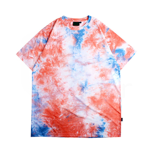 Camiseta de Manga Corta con Cuello Redondo y Estampado Tie-Dye para Hombre, Corte Regular, Tejido de Punto Informal con Patrón - Product Image 5