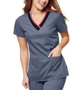 Women's Classic Medical Scrubs Nurse Uniform Summer Spandex Short Sleeve Washable Customized Set Hospital Scrubs - Product Image 5
