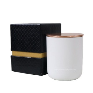 Caja de lata para hacer velas de latón con revestimiento de polvo blanco de hierro de lujo, 8Oz, 10Oz, 12Oz, 14Oz, contenedores con tapa de cobre con lujo Ve - Product Image 2