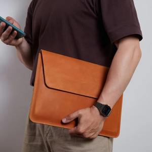 ซองใส่แล็ปท็อปหนังวัวแท้ ขนาด 14 นิ้ว รุ่นวินเทจ แนวตั้ง/แนวนอน ทนทาน เหมาะสำหรับธุรกิจ รุ่น LS-0222 - Product Image 1