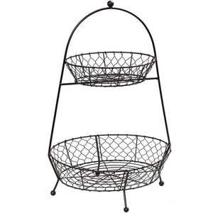 Corbeille à fruits moderne en fer, finition fil métallique lisse, pour un style de cuisine contemporain, idéale pour le rangement des fruits et la présentation sur comptoir. - Product Image 3