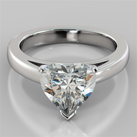 Diamant blanc certifié IGI de 2,00 carats, forme cœur, serti en canal, solitaire, pour femme, en argent sterling 925, or, cadeau de mariage