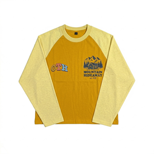 Camiseta de Algodón Premium con Mangas Raglán para Mujer, Logotipo Personalizado, Diseño Gráfico, Dos Tonos, Estilo Béisbol, Manga Larga, Oversize, Streetwear Unisex - Product Image 3