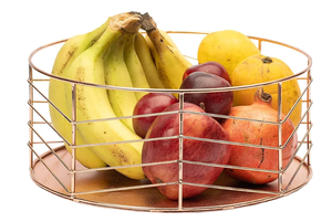 ตะกร้าผลไม้ลวดโลหะพร้อมฐานไม้ ตกแต่งเคาน์เตอร์ครัว ชามใส่ผลไม้ทันสมัย สำหรับเก็บผลไม้และผัก - Product Image 2
