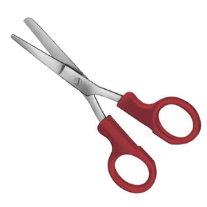 Ciseaux chirurgicaux manuels pour la coupe de pansements, pour infirmières, à lame droite et arrondie, 145 mm (5,34 po), en acier inoxydable, universels, MERICON - Product Image 1