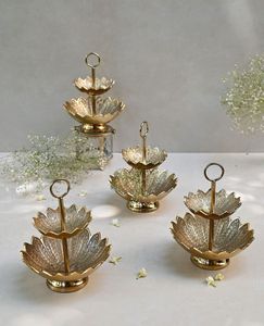 Frutero de varios niveles con soporte metálico giratorio para sala de estar, oficina, juego de servir bocadillos para el hogar - Product Image 4