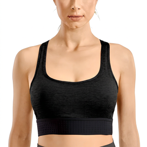 Soutien-gorge de sport violet pour femme avec haut d'entraînement noir - Product Image 2