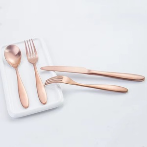 Ensemble de couverts en acier inoxydable rose gold mat, idéal pour les événements de restauration et l'usage domestique, fabriqué avec soin par KRAFT WORLD - Product Image 4