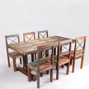 High Quality Modern Luxury Royal Eco-Friendly Durable Teak Wood Round Carved Dining <b>Table</b> 4 Chair <b>Bench</b> Restaurant <b>Set</b> - Product Image 2