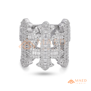 <b>Mens</b> <b>Silver</b> Tone Moissanite Diamond Cross <b>Ring</b> Hip Hop Statement Jewelry Fashion <b>Ring</b> for <b>Men</b> Daily Wear - Product Image 5
