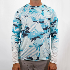 Custom Men's UPF 50 Spandex/Polyester Quick Dry Breathable Anti-Bacterial Pullover Fishing Shirt Sun Protection Outdoor Wear - Product Image 6
