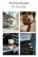 Gobelet isotherme en acier inoxydable 304 de 450 ml avec revêtement céramique, tasse de voyage portable avec poignée de sécurité
