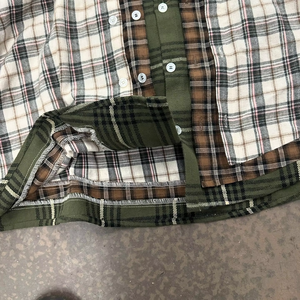 Camisa de Franela a Cuadros de Manga Larga para Hombre, Estilo Urbano Vintage, Multicolor, con Parches, Corte Holgado, Hombros Caídos, Bordado Intenso - Product Image 5