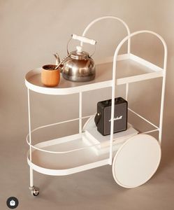 Handcrafted Decorative Metal Serving Trolley with Elegant Finish and Spacious Utility Shelves for Luxury Home Interiors - Product Image 3