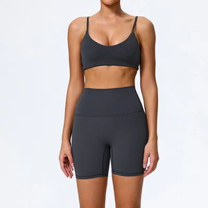 Women's Yoga Suit 2 Piece Set Quick-Drying Breathable Spandex/Nylon Gym & Running Workout Sleeveless <b>Sports</b> <b>Shirt</b> Elastic Waist - Product Image 6