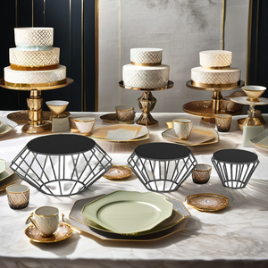 <b>Set</b> of 3 Black Metal <b>Cake</b> <b>Stand</b> Tray Dessert Cupcake Fruit <b>Stand</b> for Home Wedding Party Decoration accessories - Product Image 4