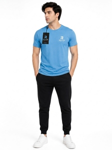 Camiseta Personalizada de Cuello Redondo para Hombre, de Poliéster y Algodón, Súper Suave, Transpirable, de Manga Corta, Color Sólido, Tejido de Punto, Secado Rápido, Informal - Product Image 6