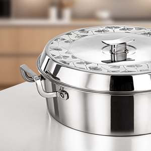 Stainless Steel Casserole with Polished Lid Durable Serveware Hotpot <b>Buffet</b> Casserole Food <b>Warmer</b> Majlis Party for Middle East - Product Image 3