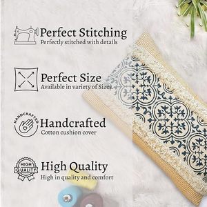 Artisan Crafted Decorative <b>Cushion</b> <b>Cover</b> with Intricate Medallion Motif and Fringed Finish - Product Image 5
