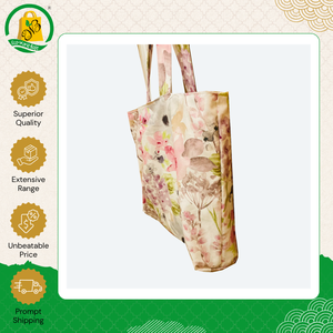 Globally Supply Biodegradable Eco-Friendly Azo-Free All Over Printed Casual Dual Self Handle Cotton <b>Canvas</b> Handbag for Women - Product Image 2