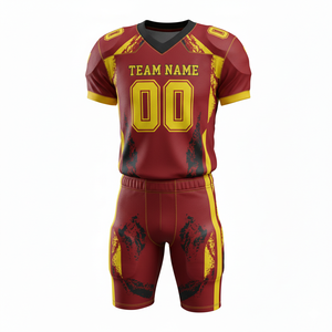 Maillots de football personnalisés durables imprimés par transfert thermique, ensemble uniforme de football américain respirant, grandes tailles 100% - Product Image 2
