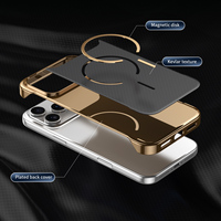 Carcasa Rígida sin Bordes para iPhone 17 Pro Max 16 15 14, Ultrafina, Sensación Metálica, Antihuellas, Agarre Trasero