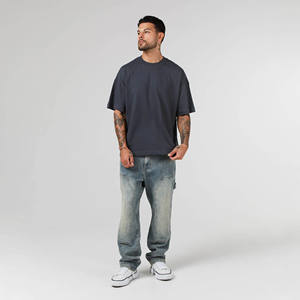 T-shirt surdimensionné pour homme, 275 grammes, 100% coton, style streetwear, logo personnalisé, poches, impression numérique, t-shirts écologiques - Product Image 2