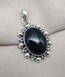 Colgante de Ónix Negro, Plata de Ley 925, Joyería Hecha a Mano, Collar de Piedras Preciosas Únicas para Hombre y Mujer, Regalo Elegante - Product Image 5