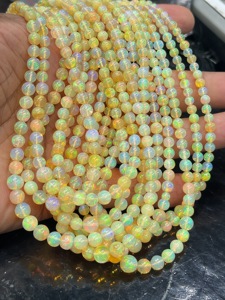 Collier de perles rondes lisses en opale d'Éthiopie naturelle AAA, de 4,5 mm à 7 mm, pour la fabrication de bijoux en opale précieuse, vente en gros, export, approvisionnement en vrac - Product Image 3
