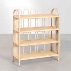 Étagère d'angle style bohème en rotin, best-seller, rangement domestique, unité d'étagère gain de place - Product Image 3