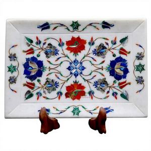 Plateau de service en marbre | Plateau de service décoratif pour restaurant | Plateau de service pour bar | Plateau de service pour l'exportation en gros - Product Image 1