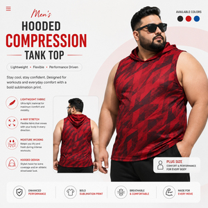 <b>Men</b> Hooded Plus Size Tank Top Custom Printed Sleeveless Hoodie Yoga Wear Compression <b>Singlet</b> Hood Breathable Jogging Stringer - Product Image 1