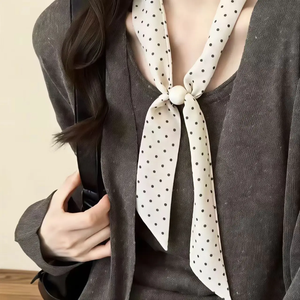Nouvelle Écharpe à Cordon Rétractable Printemps-Été, Style Rétro Haut de Gamme, Écharpe Longue et Fine Polyvalente pour Femme, Accessoire de Mode - Product Image 2