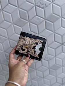 New 2026 Wholesale Hand Tooled Leather <b>Wallet</b> Men's Long Zipper Multi Uses <b>Wallet</b> Hot Sale Fashion Flower Cash <b>Holder</b> Daily Use - Product Image 4