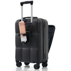 3 Piece 20-Inch ABS Hard Shell Luggage <b>Sets</b> with USB Port Front Opening Design Spinner Wheels Cup Holder <b>Cupping</b> Beautiful B - Product Image 5