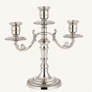 Vintage <b>Silver</b> Candelabra 3 Arm Metal Candle Holder Polished <b>Candlestick</b> Stand for Wedding Table Centerpiece Hotel Event Decor - Product Image 1
