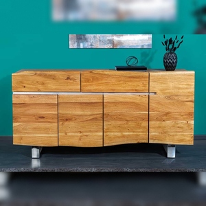 Buffet de salle à manger moderne en bois, design Vandana Heritage, MAMMUT 170cm, bord en acacia avec tiroirs, structure en acier inoxydable - Product Image 3