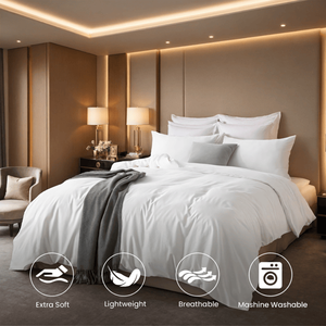 Set di Biancheria da Letto 3 Pezzi Bianco e Rosa, Copripiumino con Due Federe per Entrambe le Misure - Product Image 3