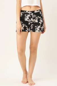 Shorts de Algodón Tejido con Estampado Floral para Mujer, Cintura Media, Elásticos, Transpirables, Corte Regular Informal - Product Image 3