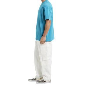 Turquoise Blue Solid <b>Men</b> Drop Shoulder <b>T</b> <b>Shirt</b> Lightweight Cotton Skin Friendly Modern Fit <b>Summer</b> Collection <b>Men's</b> <b>T</b> <b>Shirts</b> - Product Image 4