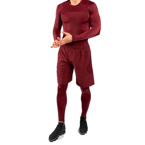 Chemise de compression pour homme, séchage rapide, col rond, manches longues - Product Image 1
