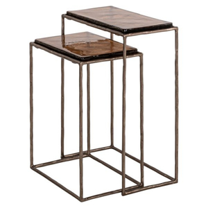Mesa de Centro Moderna, Duradera y de Alta Gama, Estilo Antiguo, con Estructura Metálica y Superficie Metálica para Muebles de Sala de Estar - Product Image 3
