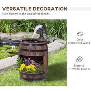 Fontana da Giardino a 2 Livelli in Legno con Design Resistente e Base con Fioriera - Product Image 5