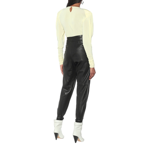 Pantalones de cuero de tiro alto para mujer - Product Image 5