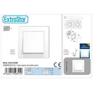 Interruttore a Levetta Singola Parallela ExtraStar 10AX 250V da Parete per Sostituzione e Riparazione - Product Image 1