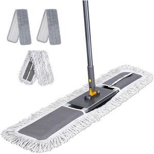 36\" Commercial Heavy Duty Industrial Floor <b>Mop</b> with 3 Microfiber Pads 60\" Adjustable Large Dust <b>Mop</b> Wet <b>Dry</b> Flat <b>Mops</b> - Product Image 1