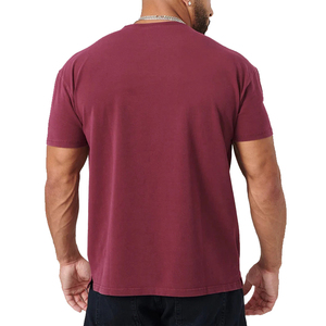 T-shirt Homme 100% Coton Luxe, Coton Épais Personnalisable, Streetwear Uni, Logo Frontal, Séchage Rapide, Respirant, Prix de Gros - Product Image 4