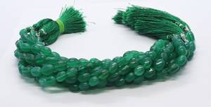 Perles ovales lisses en onyx vert naturel AAA 7x10 MM, perles de pierres précieuses en onyx vert, 10 pouces, perles ovales en onyx vert naturel - Product Image 2